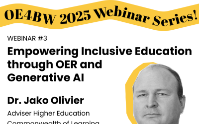 Webinar Series:  Empowering Inclusive Education through OER and Generative AI: Towards Equity, Sustainability, and Global Relevance